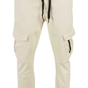 boutique pas cher URBAN CLASSICS Zipper D-Ring – Pantalon Cargo – Creme 22