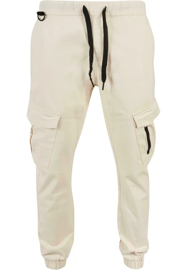 boutique pas cher URBAN CLASSICS Zipper D-Ring – Pantalon Cargo – Creme 7