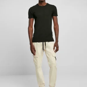 boutique pas cher URBAN CLASSICS Zipper D-Ring – Pantalon Cargo – Creme 14