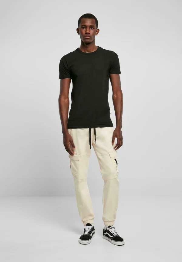 boutique pas cher URBAN CLASSICS Zipper D-Ring – Pantalon Cargo – Creme 3