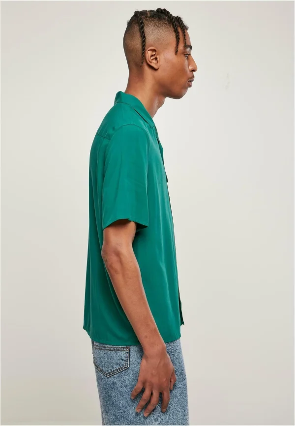 vente luxe pas cher URBAN CLASSICS Viscose Camp Shirt – Chemise – Green 5