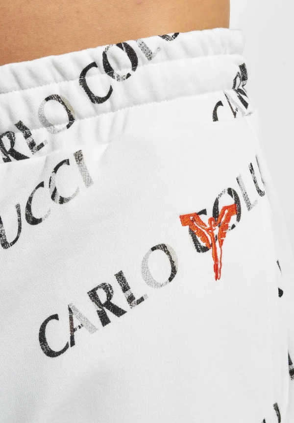 Distributeur Officiel URBAN CLASSICS Carlo Colucci Allover Logo – Pantalon De Survêtement – White 6