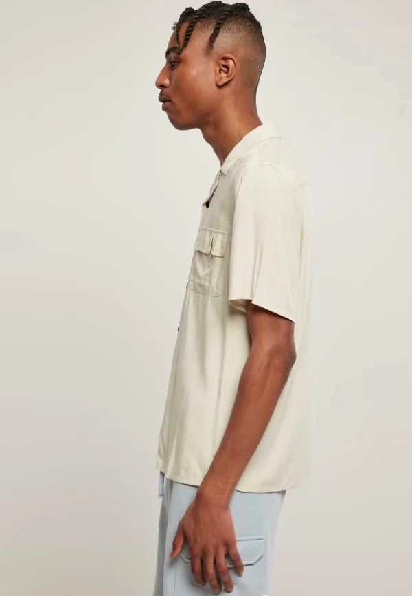 URBAN CLASSICS Viscose Camp Shirt – Chemise – Softseagrass achat pas cher 5