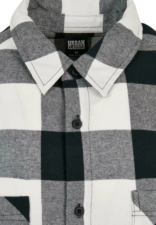 soldes officiel URBAN CLASSICS Chemise – Black White 4