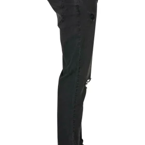 luxe soldes URBAN CLASSICS Jean Droit – Black Destroyed Washed 23