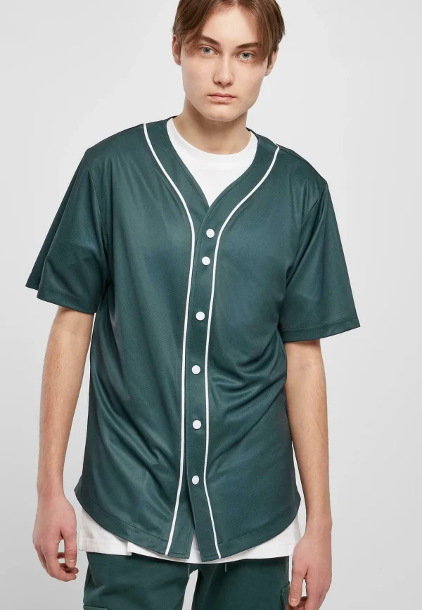 meilleur service URBAN CLASSICS Baseball – Chemise – Bottlegreen White 1