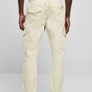 boutique pas cher URBAN CLASSICS Zipper D-Ring – Pantalon Cargo – Creme 16