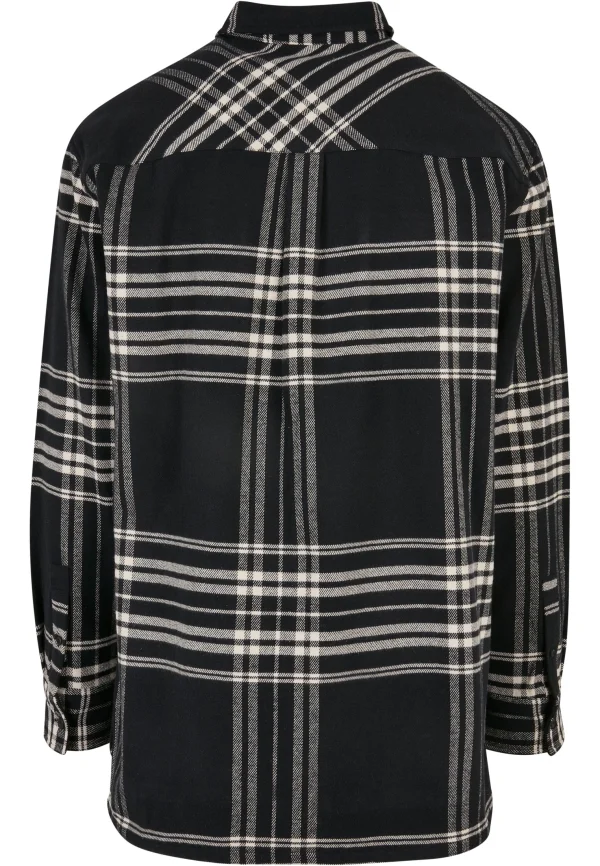 magasin solde URBAN CLASSICS Long Oversized Checked Summit – Chemise – Black 10