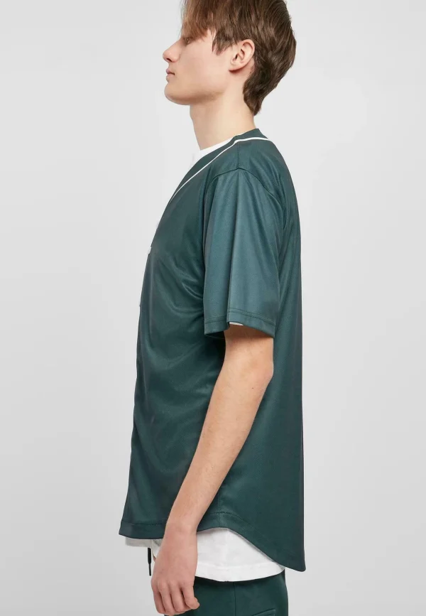 meilleur service URBAN CLASSICS Baseball – Chemise – Bottlegreen White 5