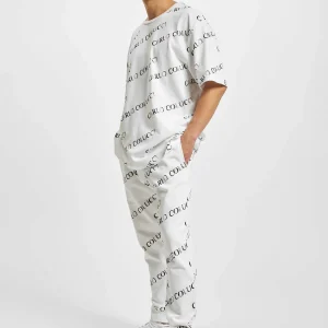 Distributeur Officiel URBAN CLASSICS Carlo Colucci Allover Logo – Pantalon De Survêtement – White 11