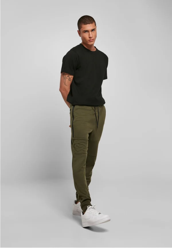 vente pas cher en ligne URBAN CLASSICS Side Tech – Pantalon De Survêtement – Olive 3
