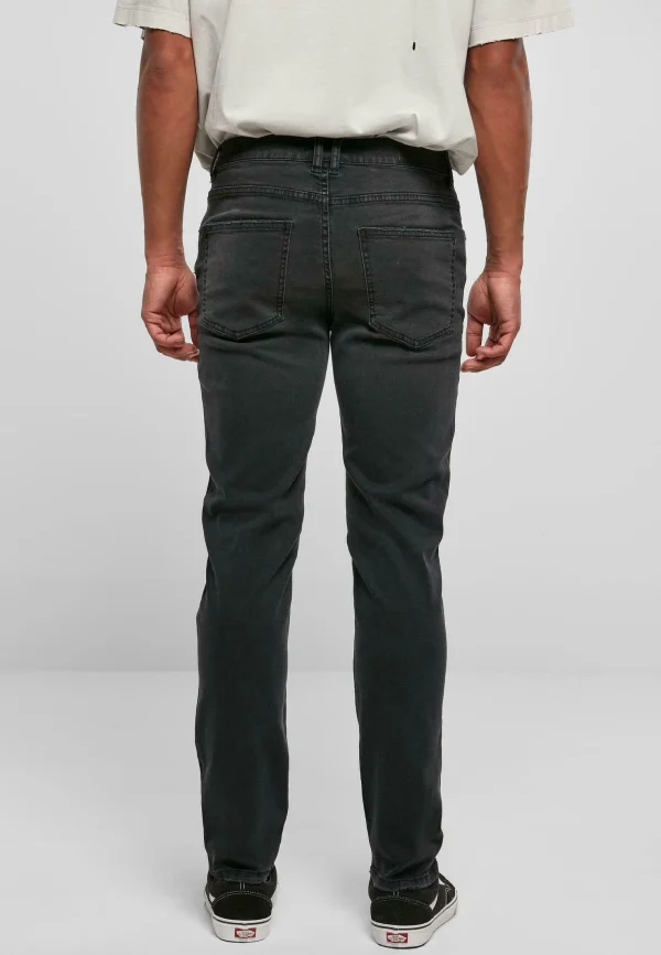 luxe soldes URBAN CLASSICS Jean Droit – Black Destroyed Washed 4