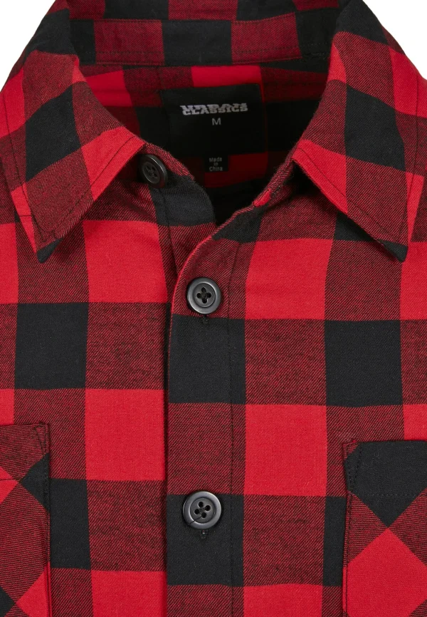 URBAN CLASSICS Chemise – Black/Red Pas Cher Magasin Soldes 8