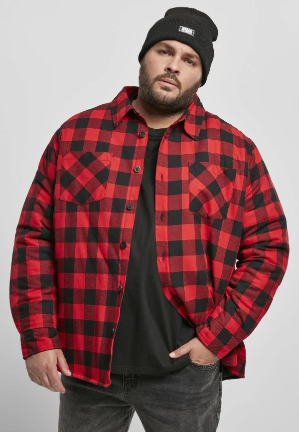 URBAN CLASSICS Chemise – Black/Red Pas Cher Magasin Soldes 1