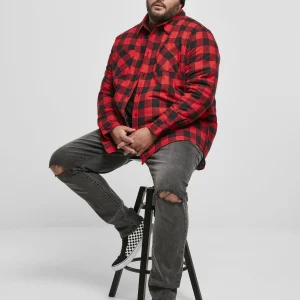 URBAN CLASSICS Chemise – Black/Red Pas Cher Magasin Soldes 19