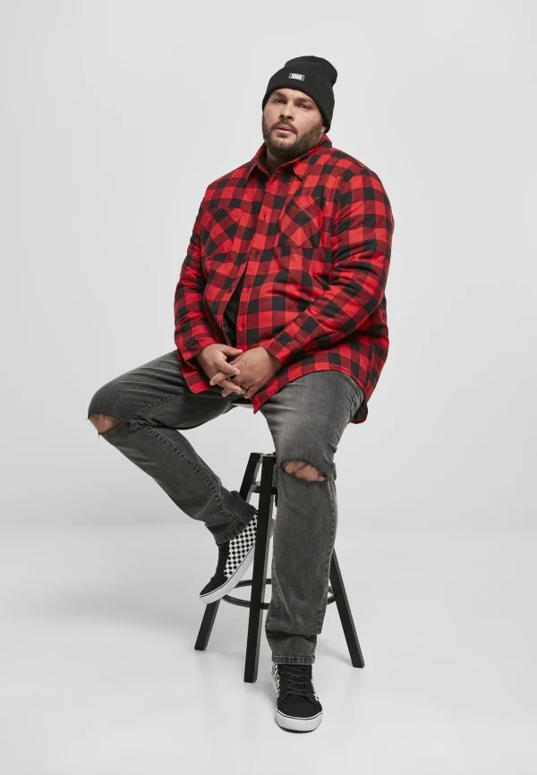 URBAN CLASSICS Chemise – Black/Red Pas Cher Magasin Soldes 6