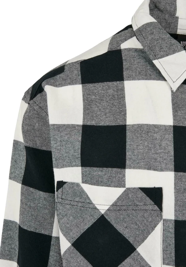 soldes officiel URBAN CLASSICS Chemise – Black White 5