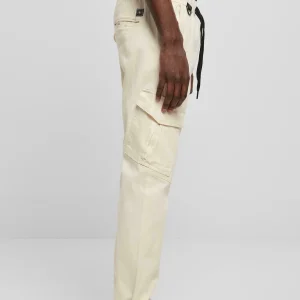 boutique pas cher URBAN CLASSICS Zipper D-Ring – Pantalon Cargo – Creme 18