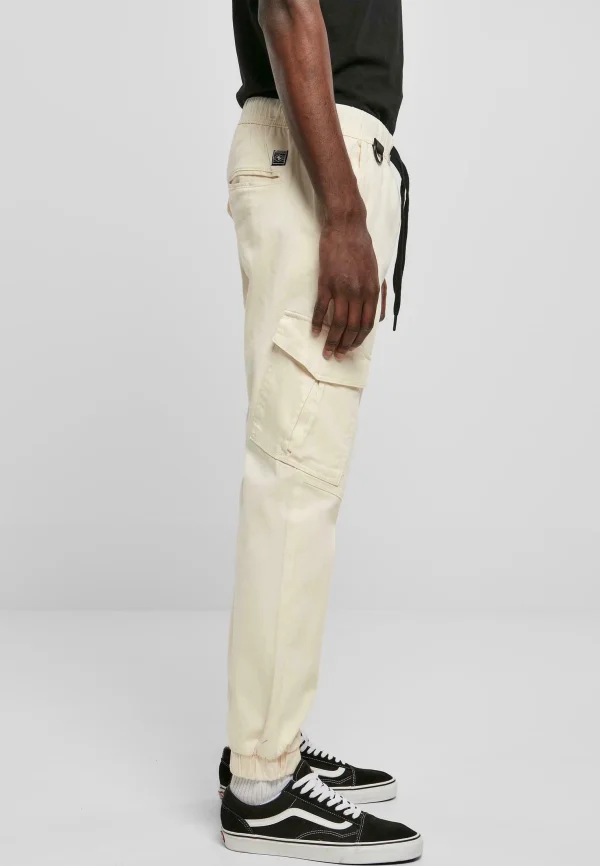 boutique pas cher URBAN CLASSICS Zipper D-Ring – Pantalon Cargo – Creme 5