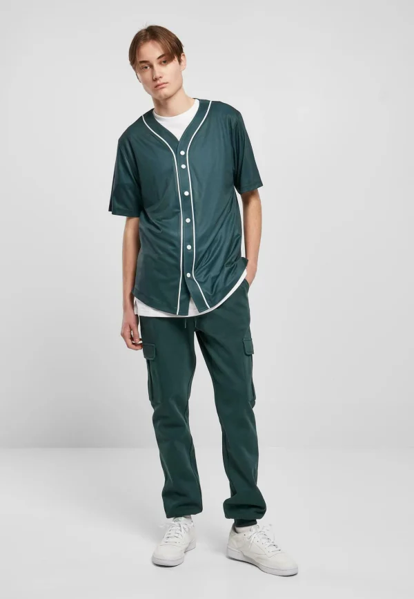 meilleur service URBAN CLASSICS Baseball – Chemise – Bottlegreen White 3