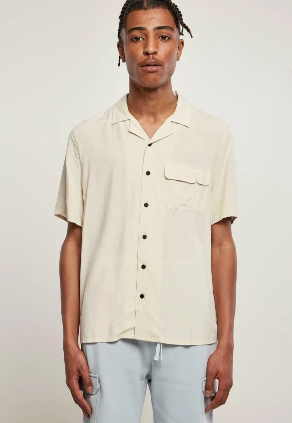 URBAN CLASSICS Viscose Camp Shirt – Chemise – Softseagrass achat pas cher 1