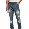 URBAN CLASSICS Heavy Destroyed Slim Fit Jeans – Jean Slim – Blue Heavy Destroyed Washed magasin en ligne france 20