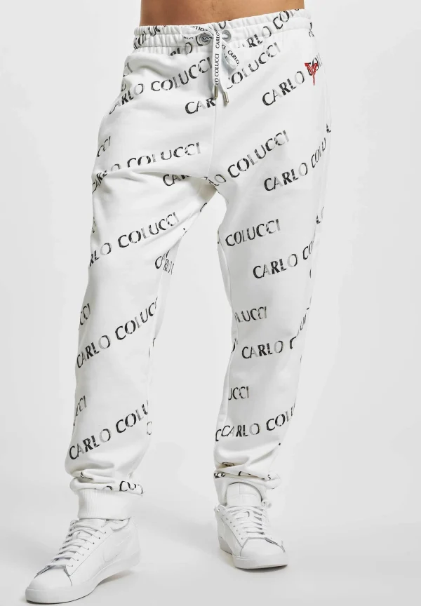 Distributeur Officiel URBAN CLASSICS Carlo Colucci Allover Logo – Pantalon De Survêtement – White 1