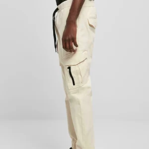 boutique pas cher URBAN CLASSICS Zipper D-Ring – Pantalon Cargo – Creme 20