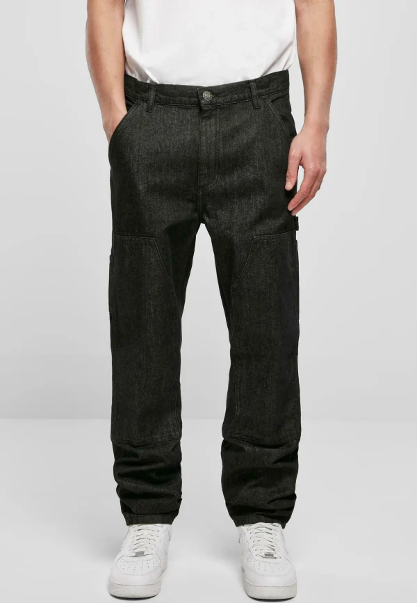 france URBAN CLASSICS Double – Jean Droit – Realblack Washed 1