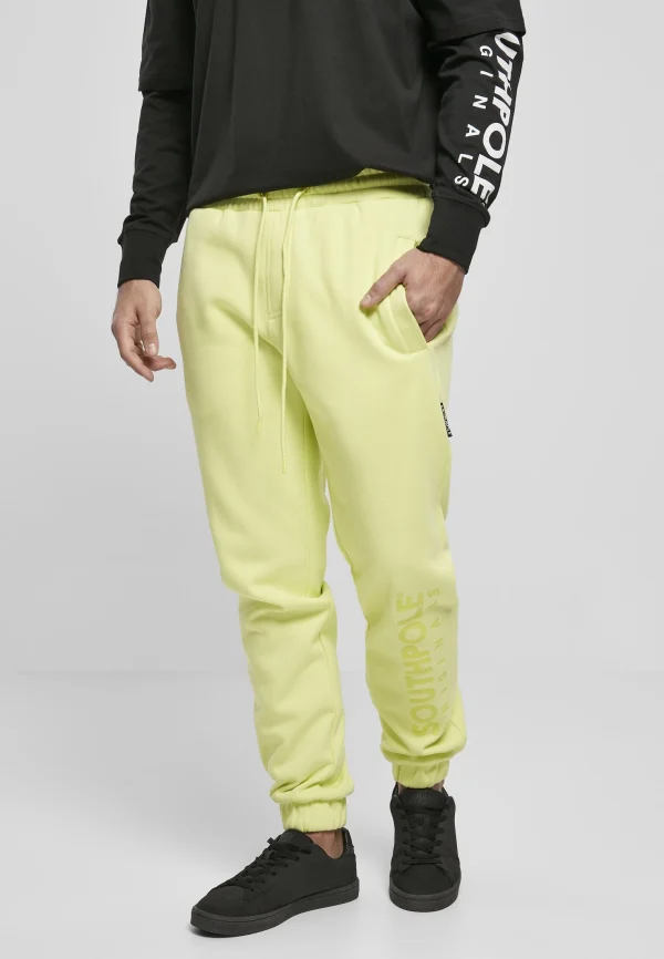 Distributeur Officiel URBAN CLASSICS Southpole Basic – Pantalon De Survêtement – Elfin Yellow 1