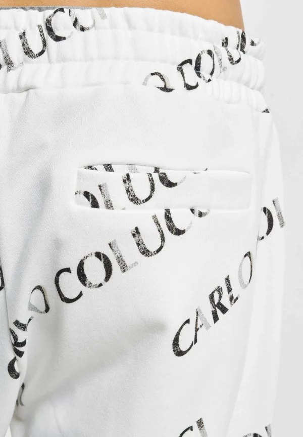 Distributeur Officiel URBAN CLASSICS Carlo Colucci Allover Logo – Pantalon De Survêtement – White 8