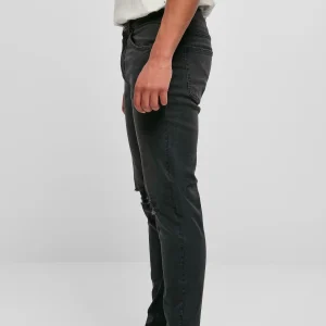 luxe soldes URBAN CLASSICS Jean Droit – Black Destroyed Washed 19