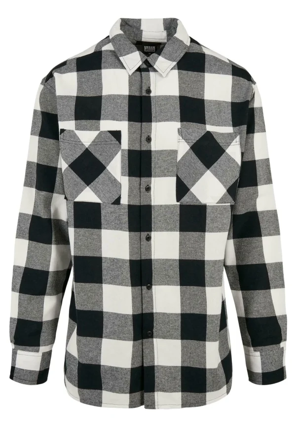 soldes officiel URBAN CLASSICS Chemise – Black White 1