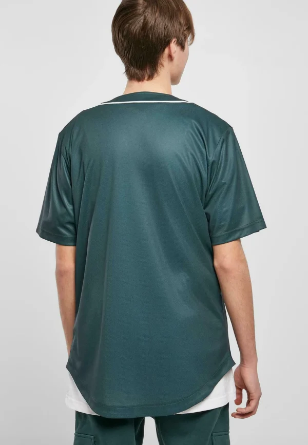 meilleur service URBAN CLASSICS Baseball – Chemise – Bottlegreen White 4